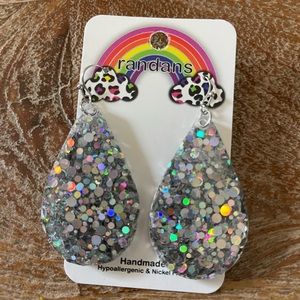Pretty acrylic glitter earrings